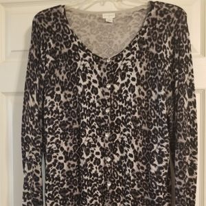 Jaclyn Smith Cheetah Print Cardigan